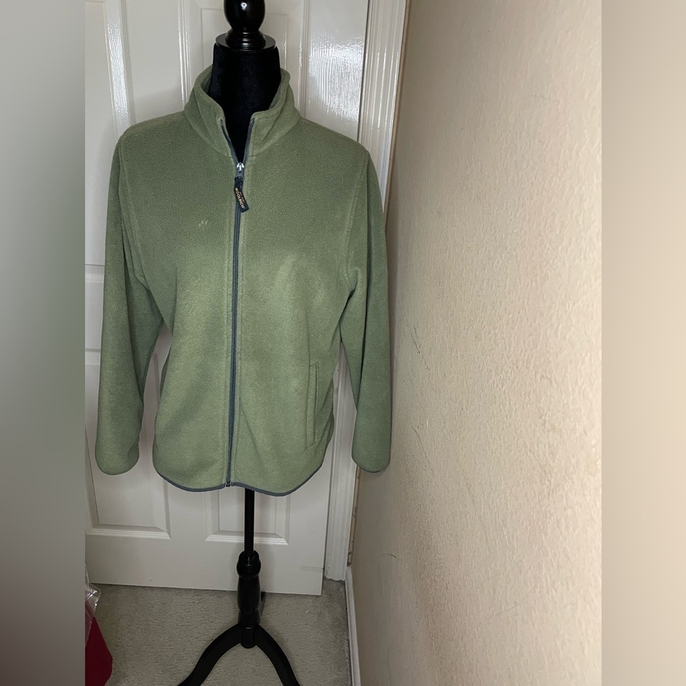 Vintage Woolrich size Medium Women’s Green Fleece Full Zip Jacket…‌‌‌
